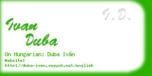 ivan duba business card
